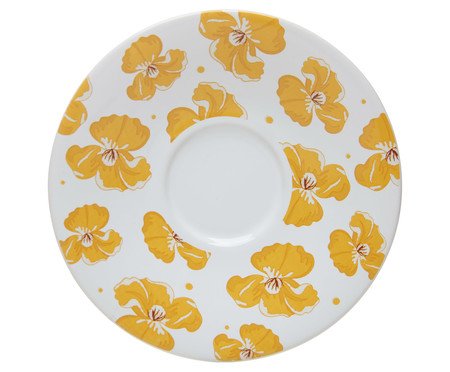 Xícara para Chá com Pires Doce Encanto Amarelo | Westwing