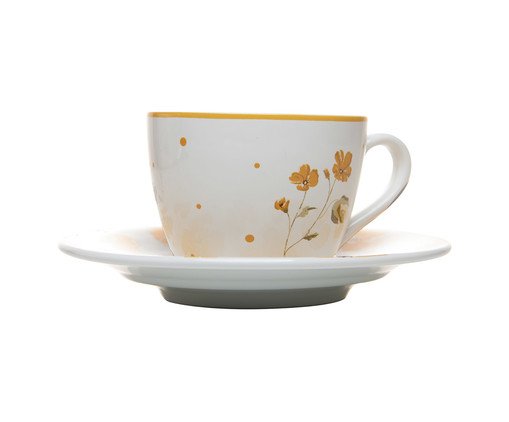 Xícara para Chá com Pires Doce Encanto Amarelo, yellow | WestwingNow