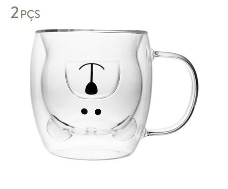 Jogo de Xícaras para Chá com Parede Dupla Bear | Westwing