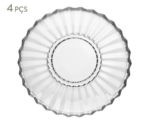 Jogo de Pratos para Doce de Cristal Geneva, transparent | WestwingNow