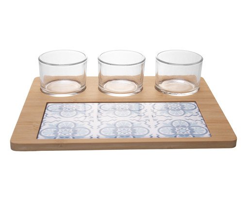 Jogo para Servir Bambu Mosaico, blue | WestwingNow
