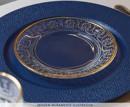 Prato para Sobremesa com Fio Dourado Mauve | Westwing