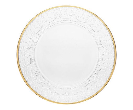 Prato para Sobremesa com Fio Dourado Mauve, transparent | WestwingNow