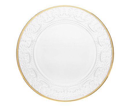 Prato para Sobremesa com Fio Dourado Mauve | Westwing