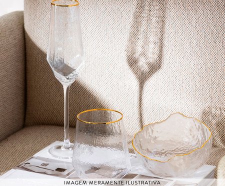 Jogo de Taças para Champagne com Fio Dourado Taj | Westwing