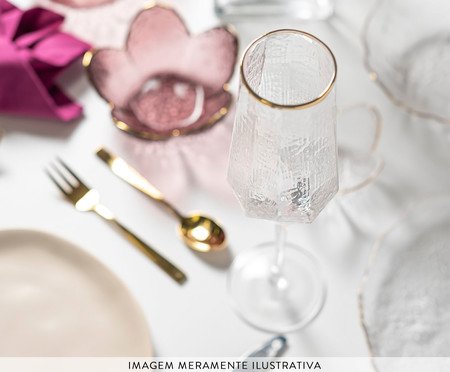 Jogo de Taças para Champagne com Fio Dourado Taj | Westwing