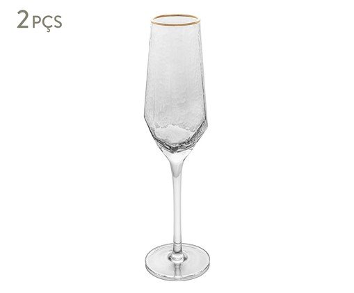 Jogo de Taças para Champagne com Fio Dourado Taj, transparent | WestwingNow