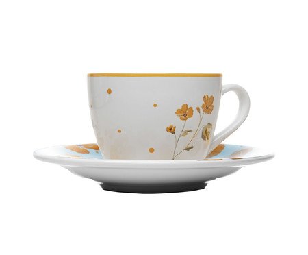 Xícara para Chá com Pires Doce Encanto Azul Claro | Westwing