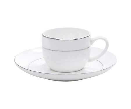 Aparelho de Jantar em Porcelana com Borda Prateada Mônaco | Westwing