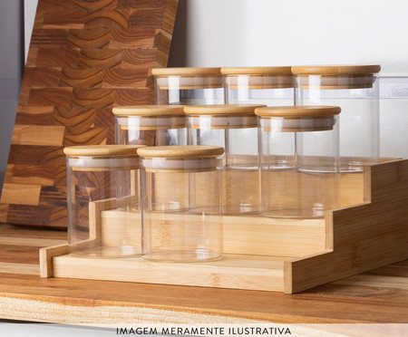 Jogo de Porta-Mantimentos com Suporte Bambu | Westwing