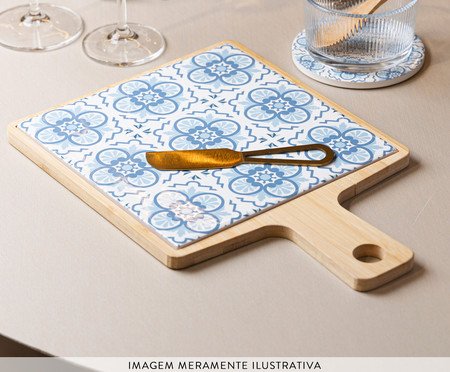 Jogo de Bandeja com Tábua e Faca Mosaico | Westwing