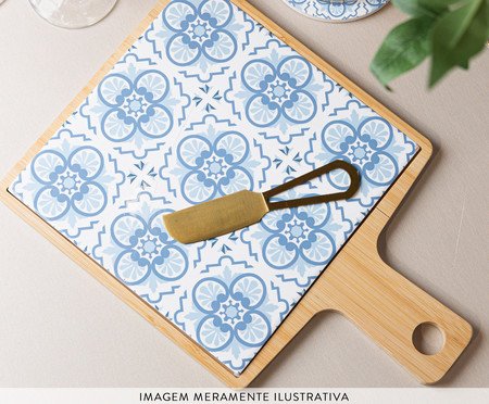 Jogo de Bandeja com Tábua e Faca Mosaico | Westwing