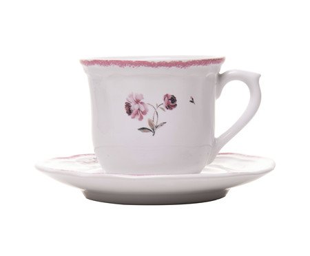 Xícara para Café com Pires Florescer Rosa | Westwing