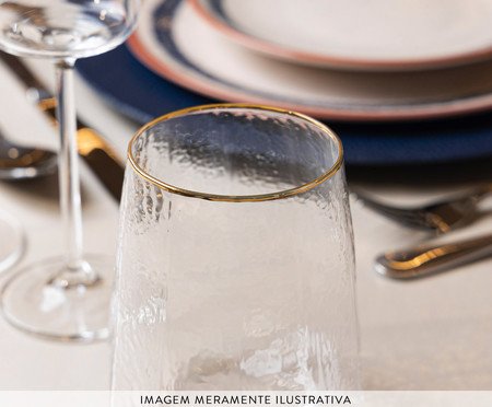 Jogo de Copos Baixo com Fio Dourado Taj | Westwing