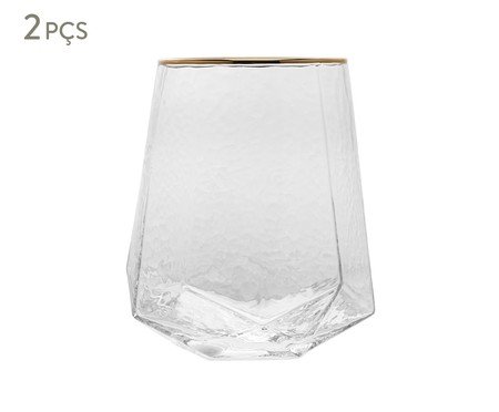 Jogo de Copos Baixo com Fio Dourado Taj | Westwing