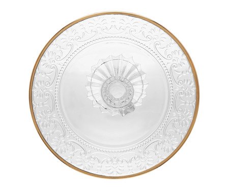 Prato com Pé com Fio Dourado Mauve | Westwing