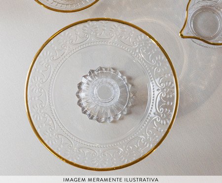 Prato com Pé com Fio Dourado Mauve | Westwing