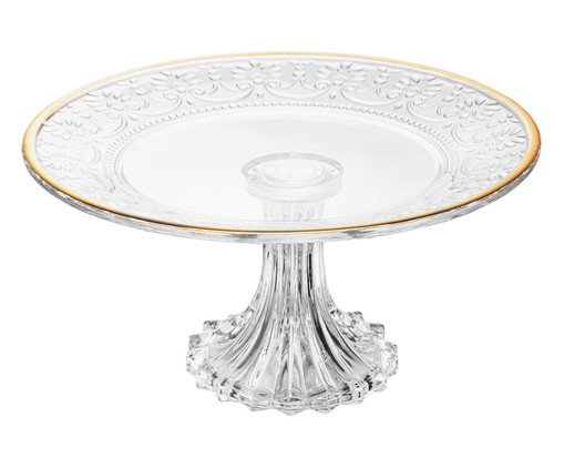 Prato com Pé com Fio Dourado Mauve, transparent | WestwingNow