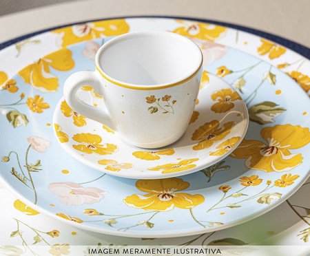 Xícara para Café com Pires Doce Encanto Amarelo | Westwing