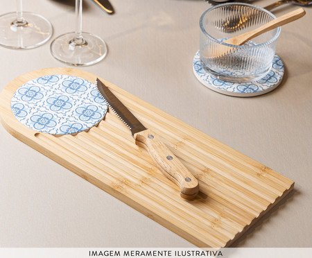 Jogo de Bandeja Estreita com Tábua e Faca Moisa | Westwing