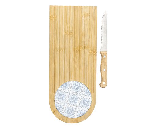 Jogo de Bandeja Estreita com Tábua e Faca Moisa, blue | WestwingNow