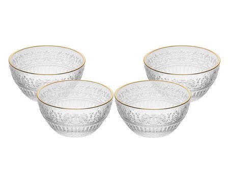 Jogo de Bowls com Fio Dourado Mauve | Westwing