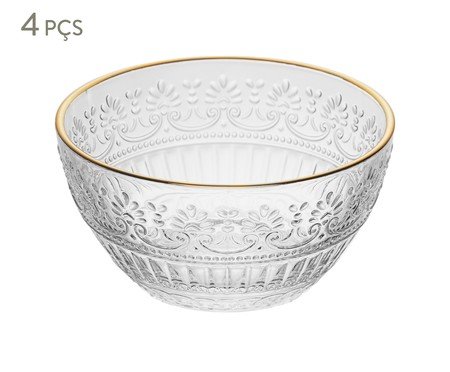 Jogo de Bowls com Fio Dourado Mauve | Westwing