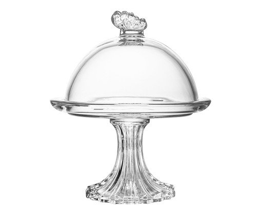 Prato para Doce com Pé e Tampa Butterfly, transparent | WestwingNow