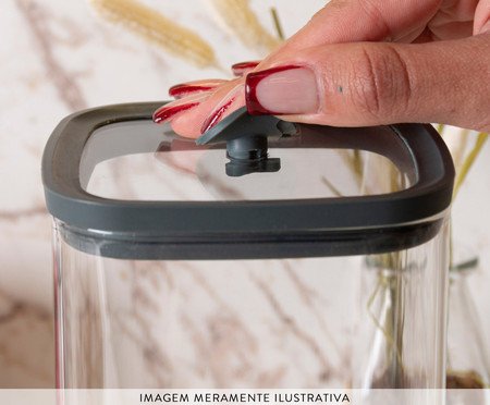 Porta-mantimento Square Cinza - 1,7L | Westwing