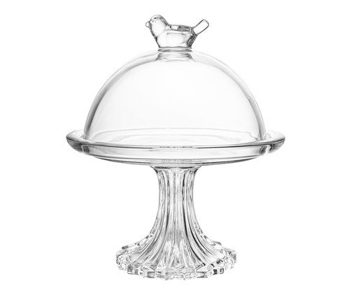 Prato para Doce com Pé e Tampa Bird, transparent | WestwingNow