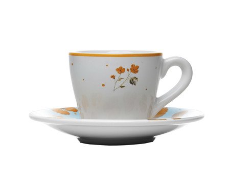 Xícara para Café com Pires Doce Encanto Azul Claro | Westwing