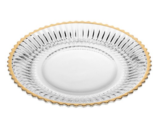Prato para Sobremesa com Fio Dourado Império, transparent | WestwingNow