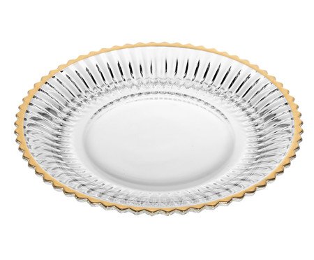 Prato para Sobremesa com Fio Dourado Império | Westwing