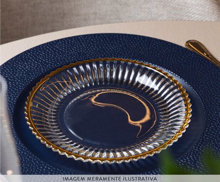 Prato para Sobremesa com Fio Dourado Império | Westwing