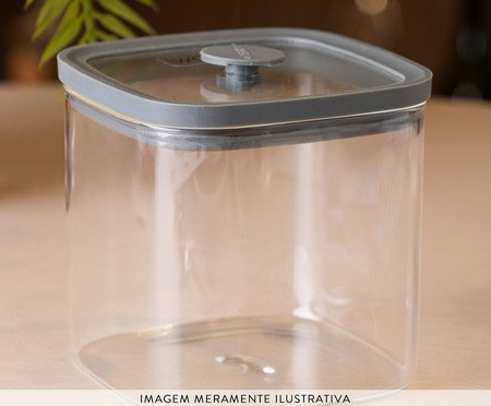 Porta-mantimento Square Cinza - 700ml | Westwing