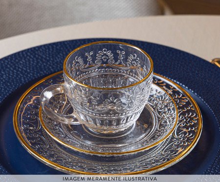 Jogo de Xícaras para Chá com Fio Dourado Mauve | Westwing