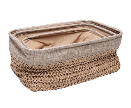 Jogo de Cestas com Forro Duna | Westwing