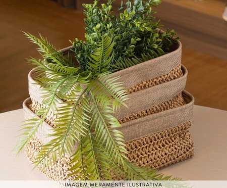 Jogo de Cestas com Forro Duna | Westwing