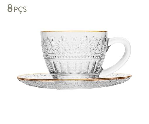 Jogo de Xícaras para Café com Fio Dourado Mauve, transparent | WestwingNow