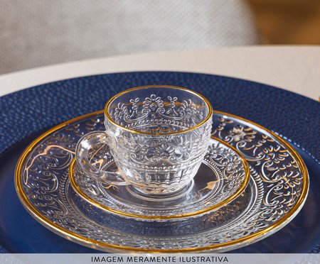 Jogo de Xícaras para Café com Fio Dourado Mauve | Westwing