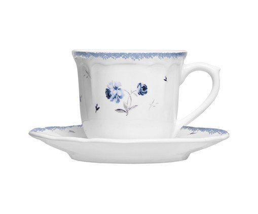 Xícara para Café com Pires Florescer Azul, blue | WestwingNow