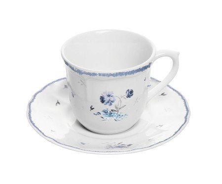Xícara para Café com Pires Florescer Azul | Westwing
