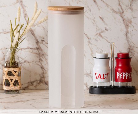 Pote com Tampa Bambu Frosted - 1,88L | Westwing