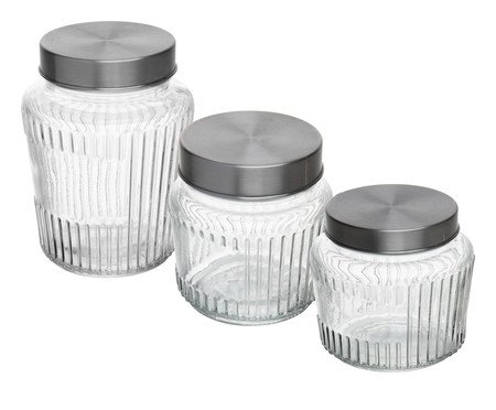 Jogo de Potes com Tampa de Metal Lumen