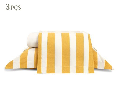 Jogo de Lençol Listras Bold Mostarda 200 Fios, yellow | WestwingNow