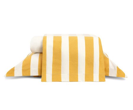 Jogo de Lençol Listras Bold Mostarda | Westwing