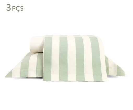 Jogo de Lençol Listras Bold Verde Menta 200 Fios, green | WestwingNow