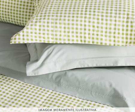 Duvet Mini Vichy Verde Oliva 200 Fios | Westwing