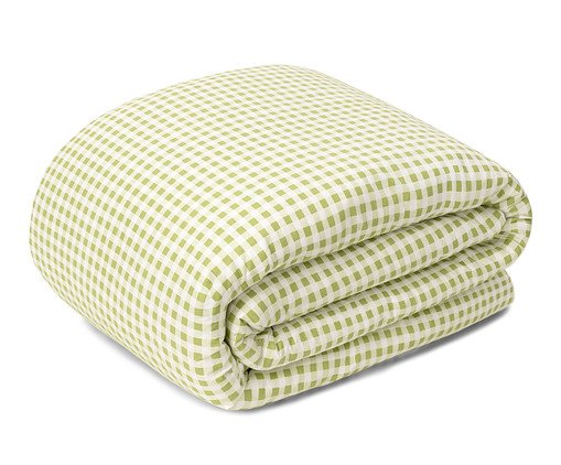 Duvet Mini Vichy Verde Oliva 200 Fios, green | WestwingNow