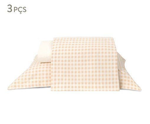 Jogo de Lençol Mini Vichy Areia, beige | WestwingNow